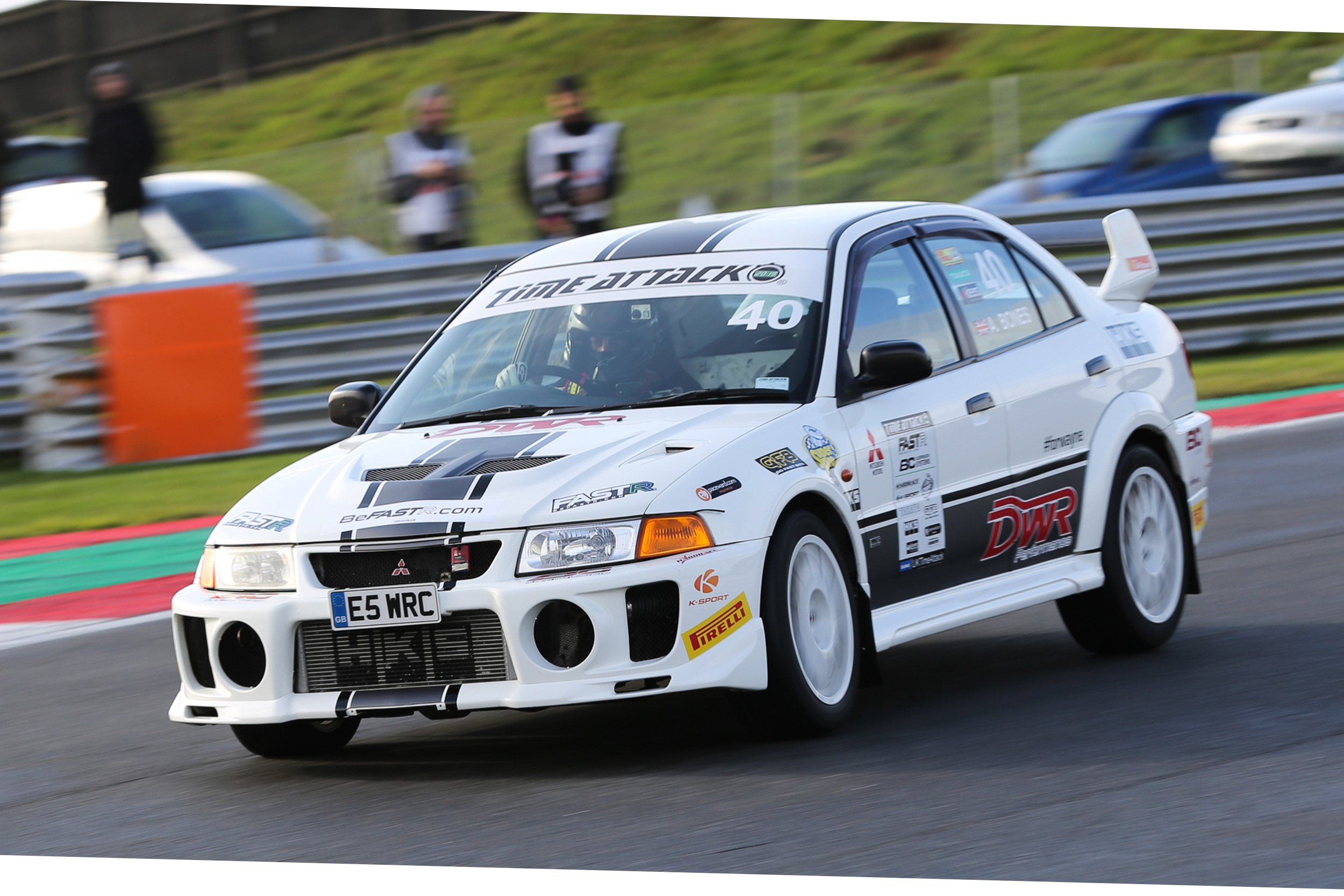 Alex Bones in his SuperPro-equipped Mitsubishi Evo